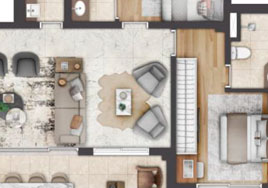 Planta 105m² ampliada