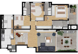 Planta 122m²
