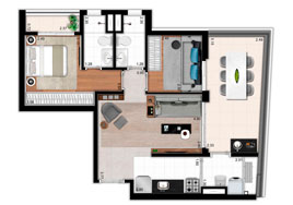 Origem Vila Madalena - Planta 70m²