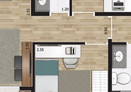 3 dorm. 65m² c/suíte